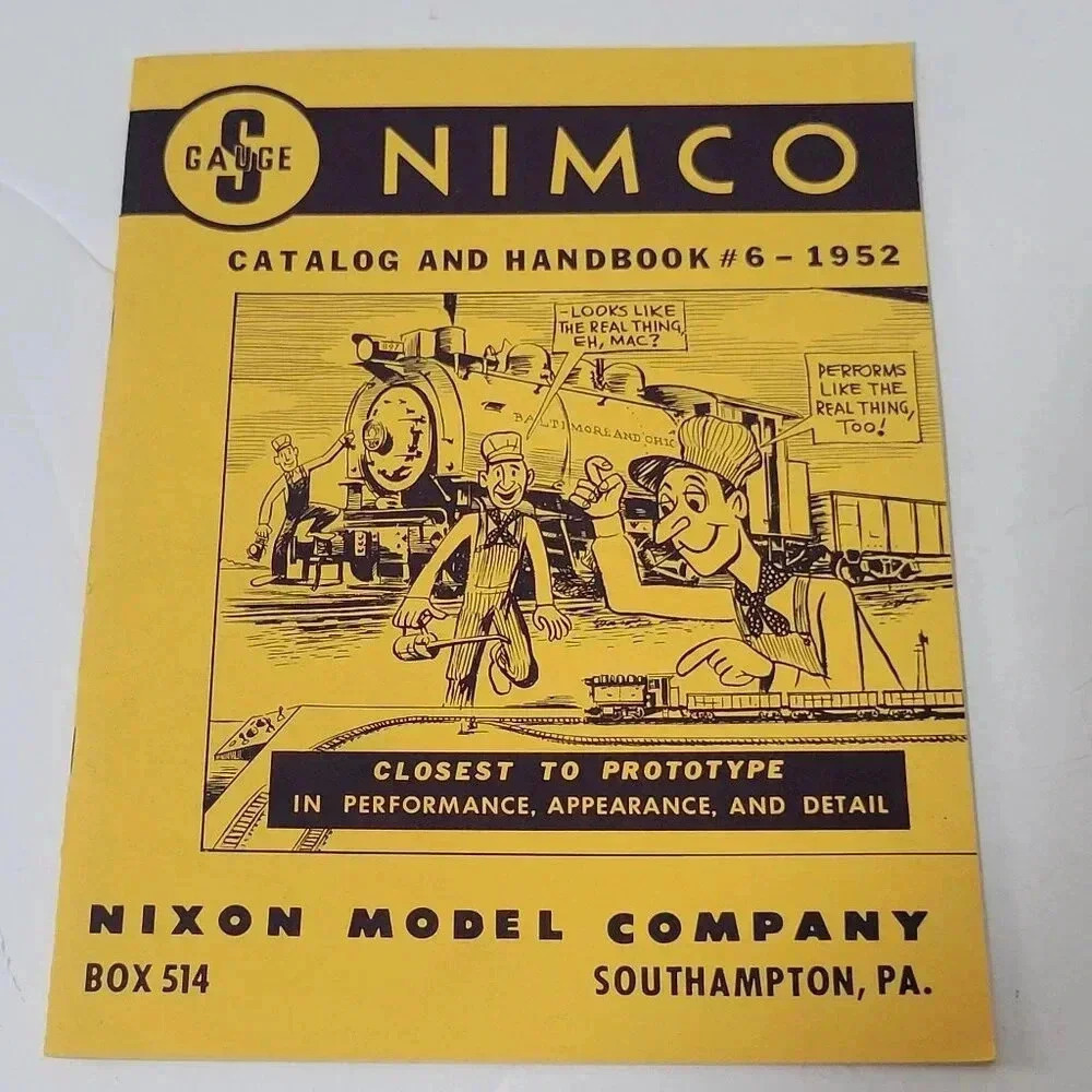 Nixon Model Company NIMCO Catalog & Handbook #6 1952 S Gauge Model Railroad Penn